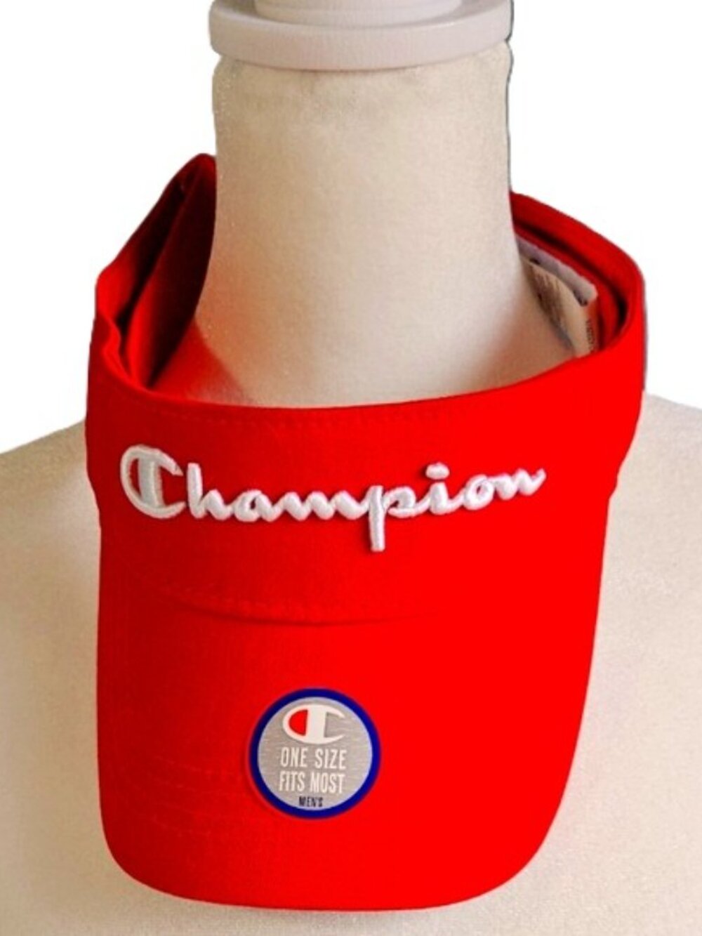 Champion Men's Red Visor Hat with Embroidered Logo - NWOT